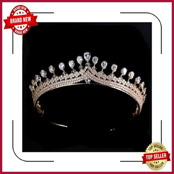 Zircon Bridal Tiara Wedding Crown Crystal Hair Accessory Adult Size main image 4
